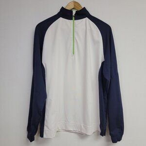 FootJoy Mens 1/4 Zip Golf Performance Pullover Jacket Sz M L/S Blue Colorblock